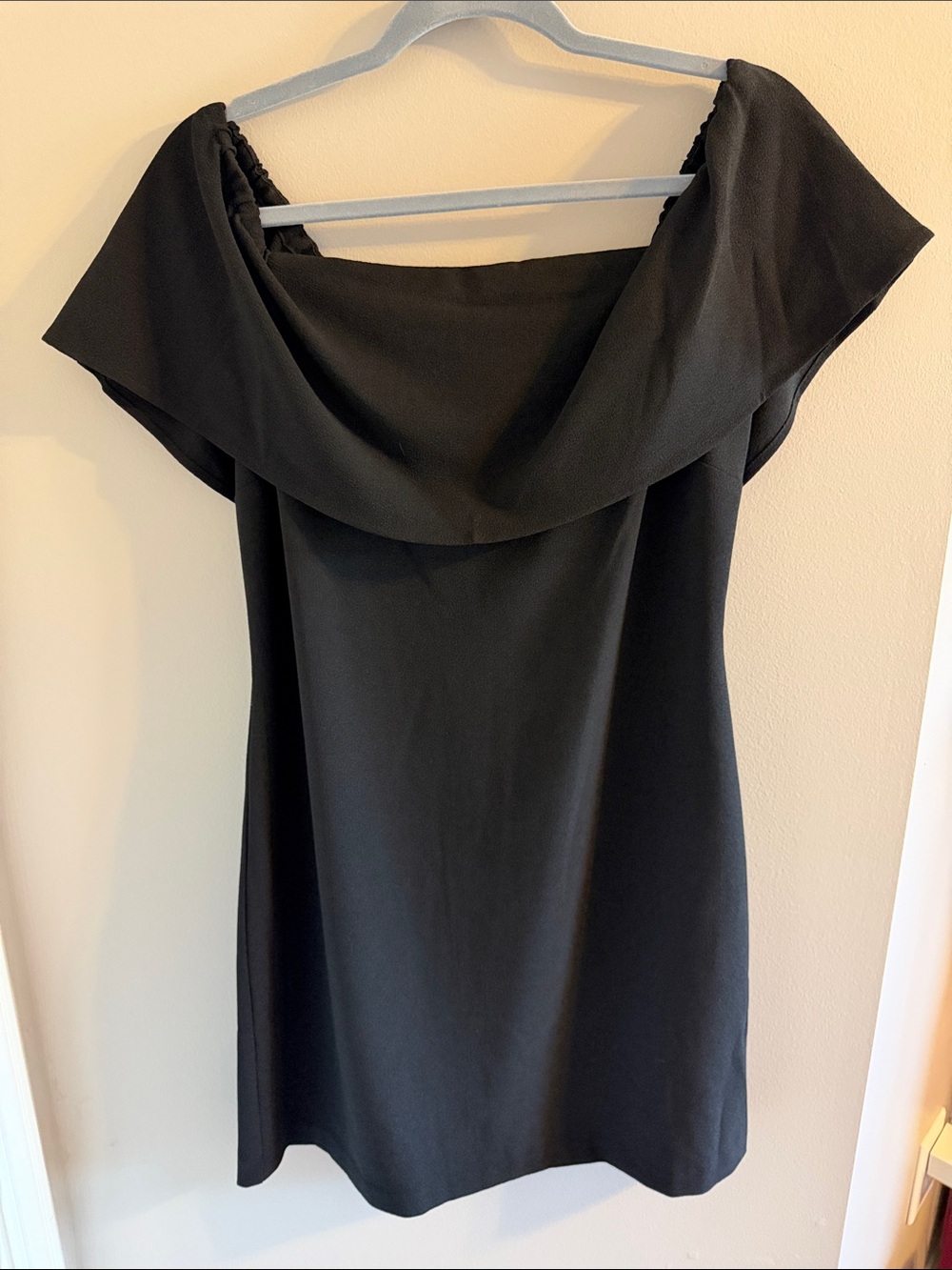 Classic LBD. Off the Shoulder Black Crepe Dress from Nordstrom. Sizes Small.